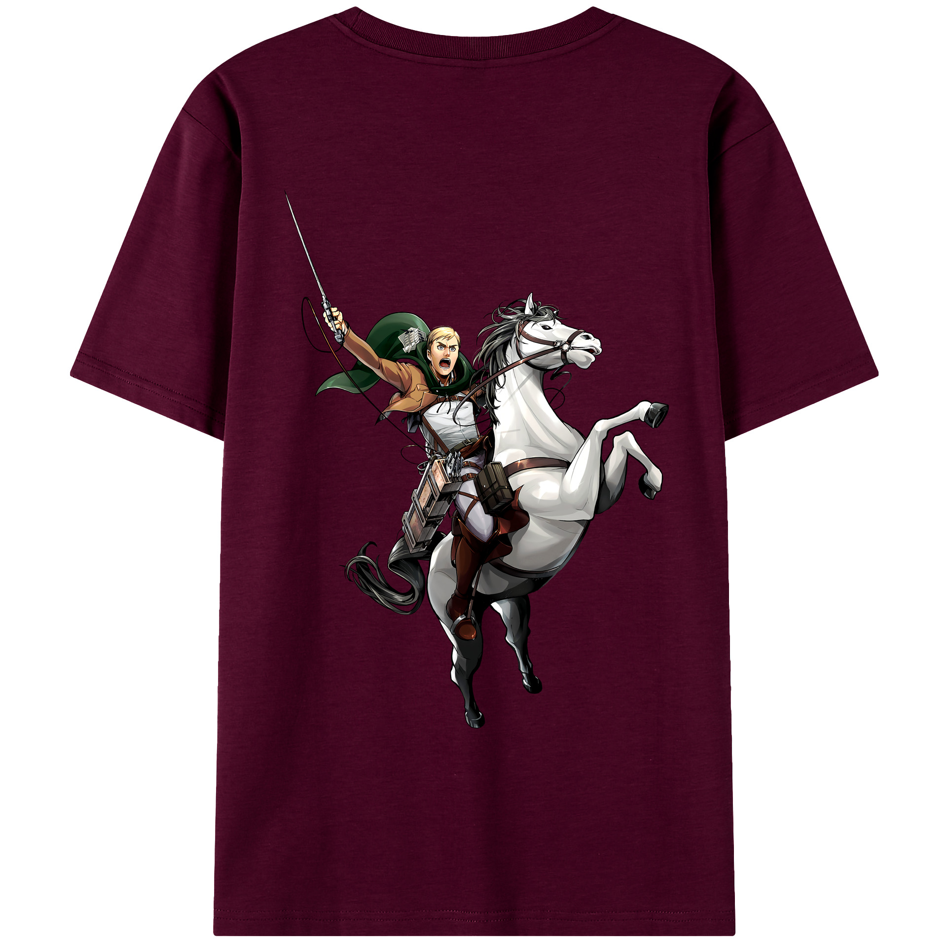 （画像用） 進撃の巨人 エルヴィン・スミス Attack on Titan Erwin Smith レディース半袖Tシャツ(バックプリント)